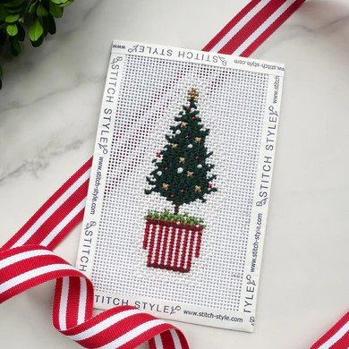 christmas tree in red and white pot.jpg
