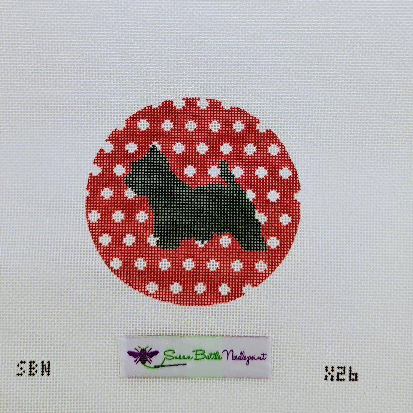 Susan Battle Mod Westie on Polka Dots
