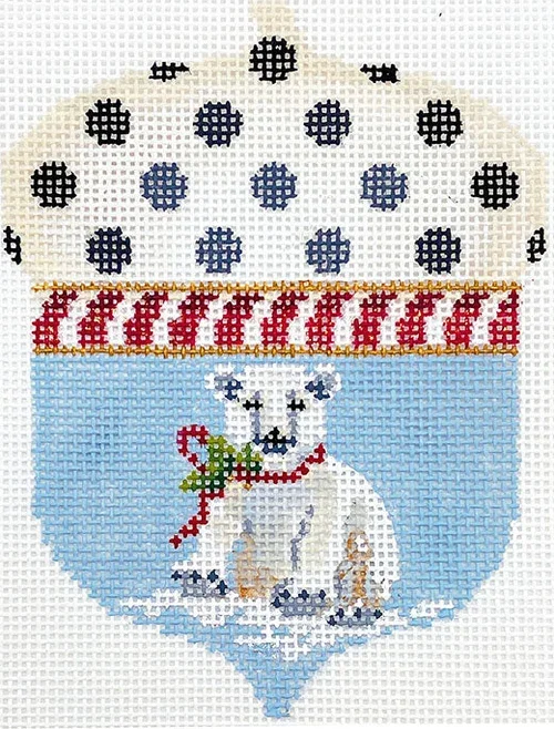Colonial Needle - Kelly Clark Needlepoint Polar Bear Acorn