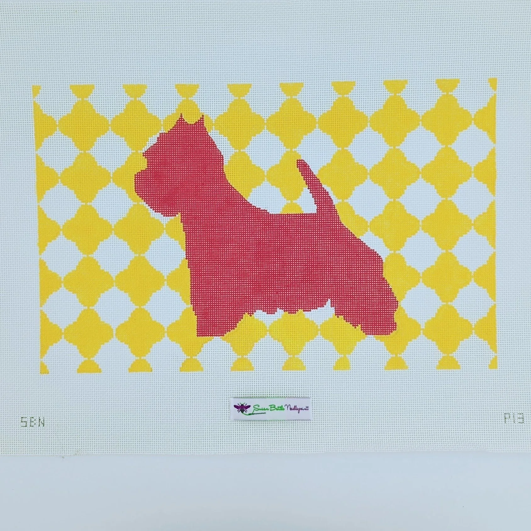 Mod Westie pillow on Mesh 13 Black Green.jpg