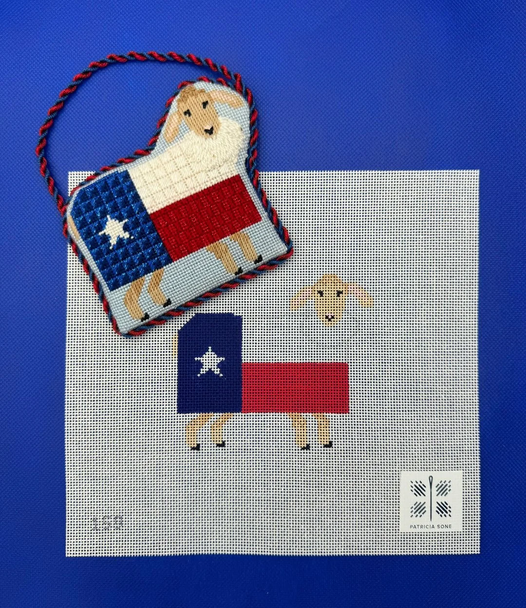 Patricia Sone -sheep with Texas flag