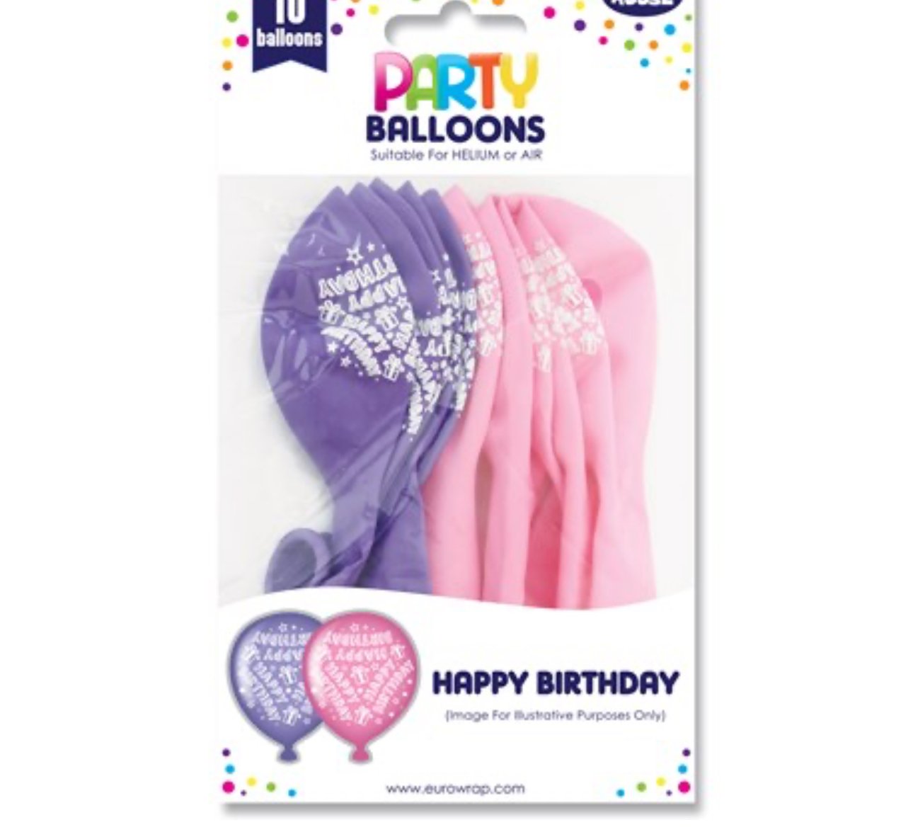 Pink and purple Birthday balloons 10pk