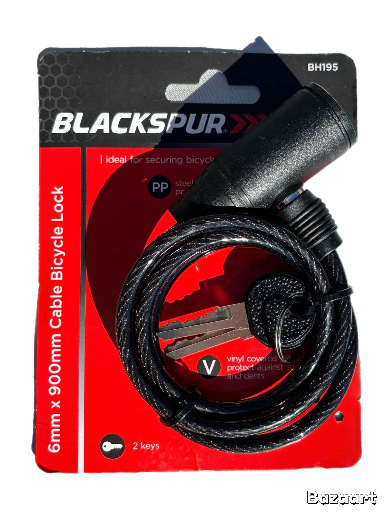 Black Bike lock Cable 900mm