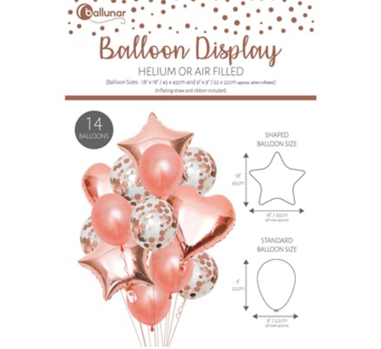 Rose Gold Balloon Display 14pc