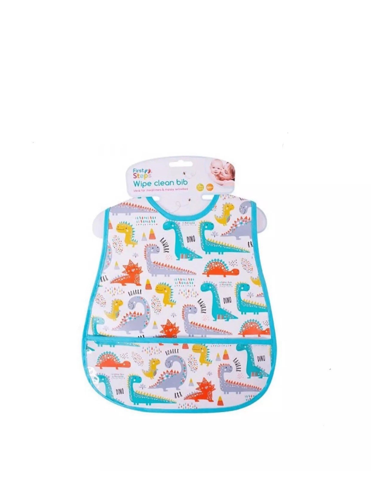 First Steps Dinosaur Bib with Pockets