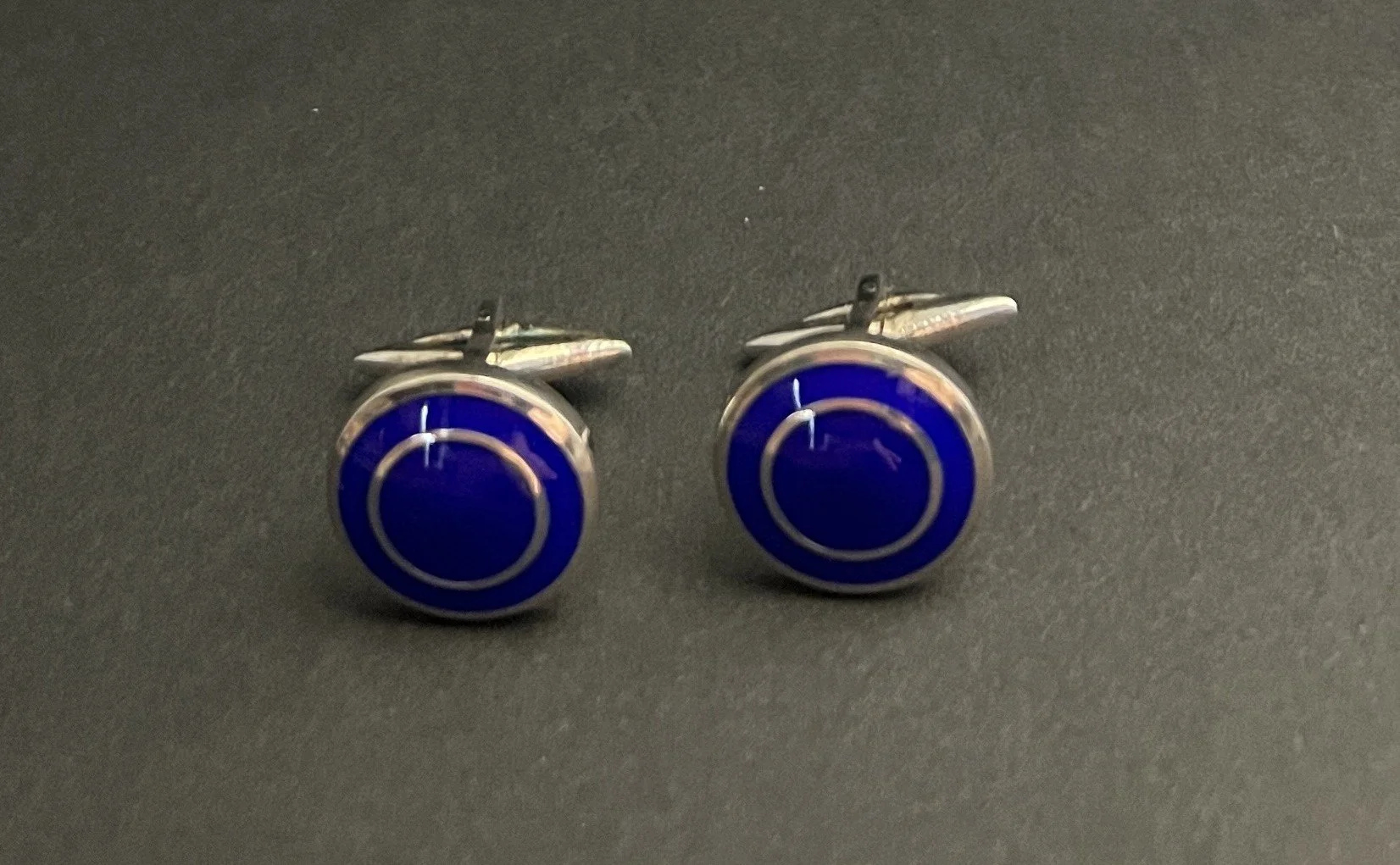 Sterling Circles with a Splash of Blue