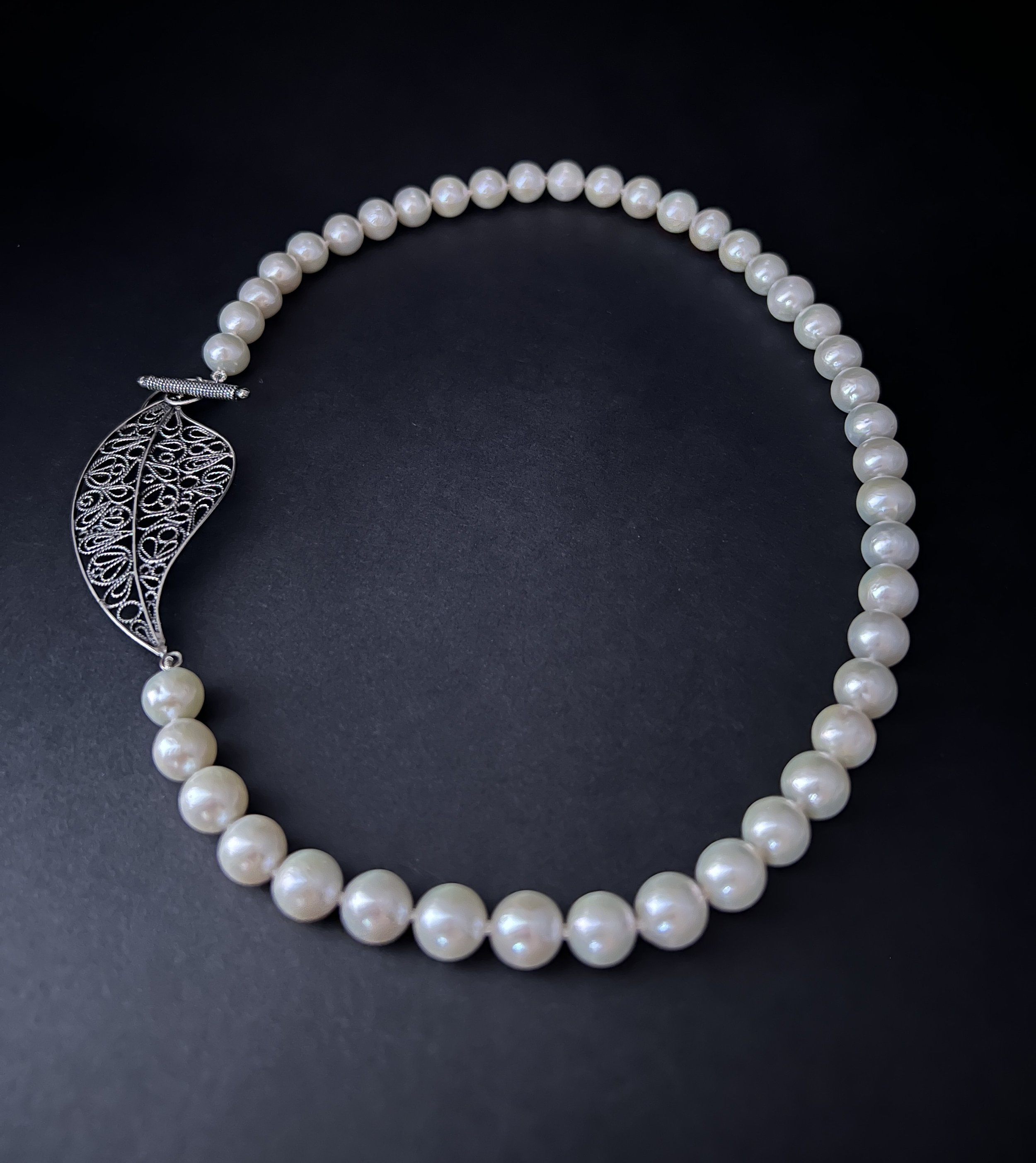 Pearls of Purity, Finished with a Sterling Leaf