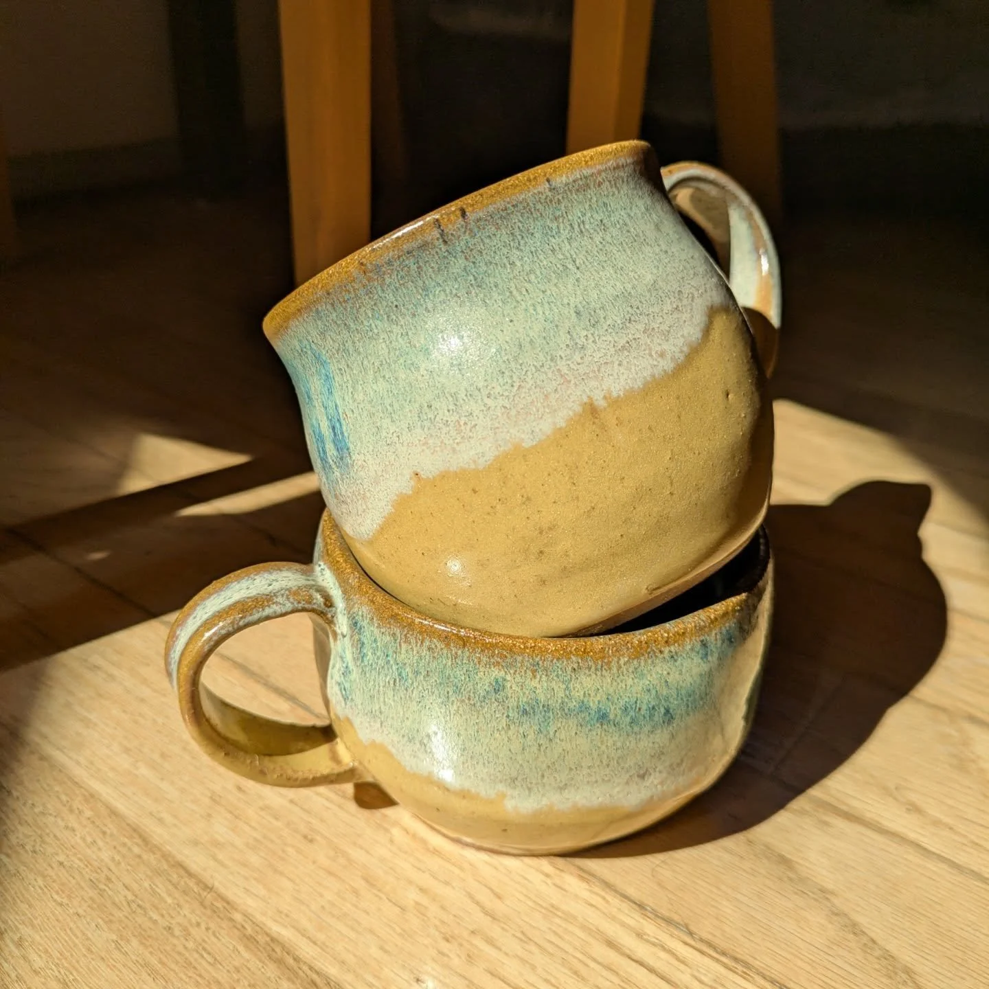 Brown clay with butterscotch and golden celadon on top