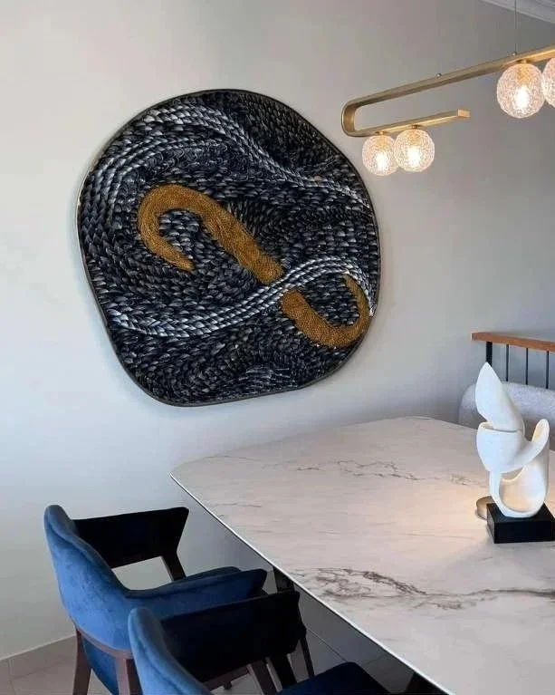 natural shell wall art- ocean inspired-living room 