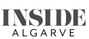 Logo with the words 'INSIDE ALGARVE' in gray and black letters.