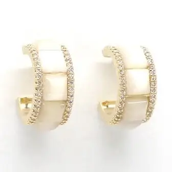 Gold and Mother of Pearl Mini Hoop