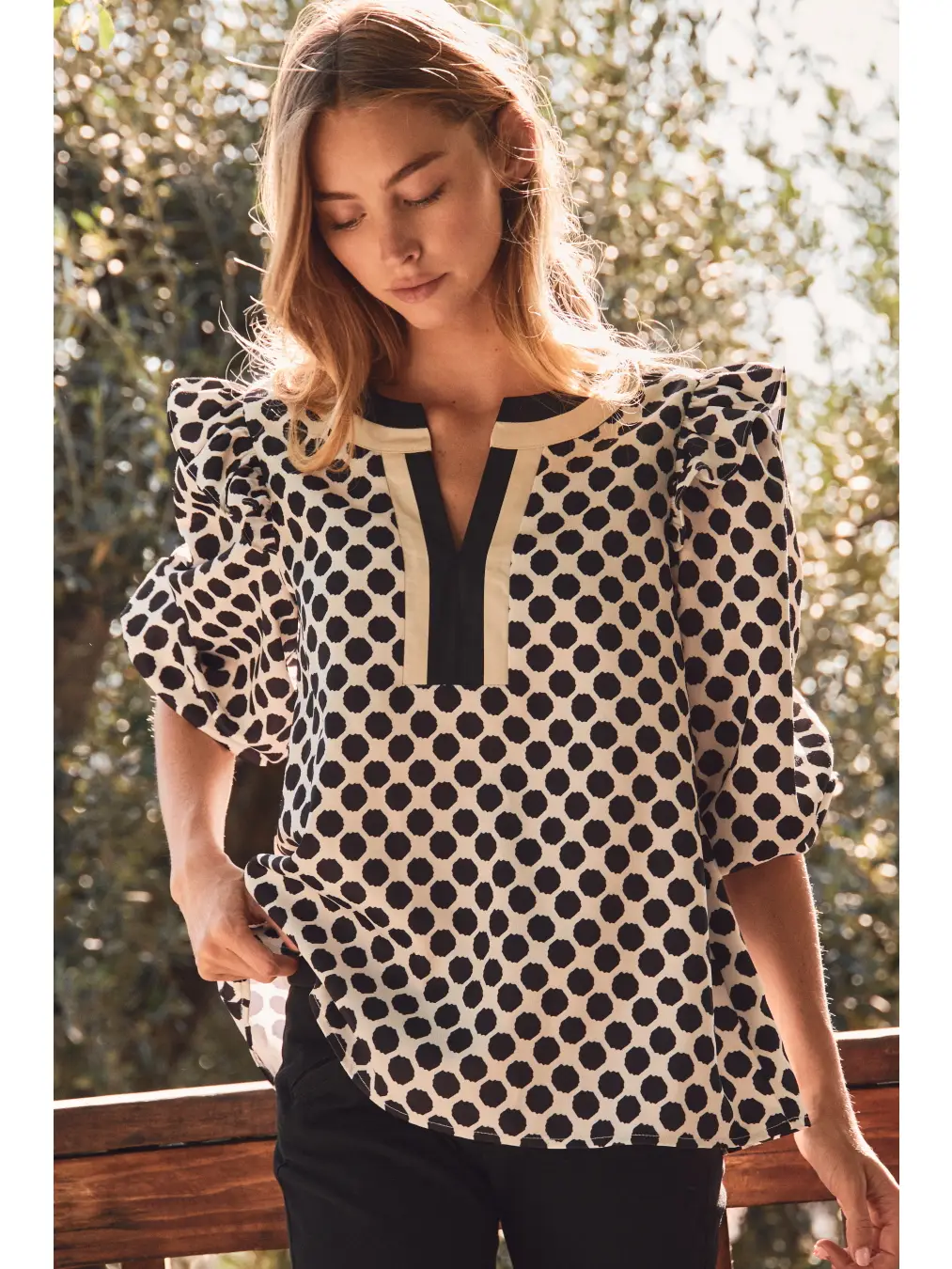 Allover Polka Dot Blouse