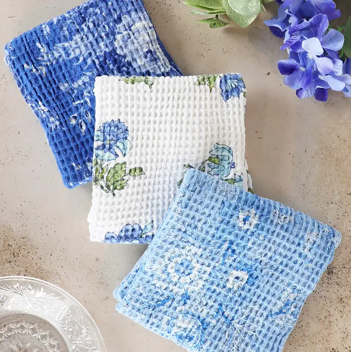 Cornflower Patchwork Tea Towel Bundle - Blue