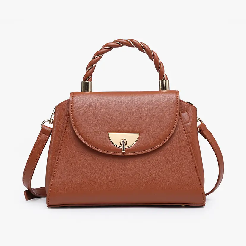 Clarke Twist Lock Small Satchel – Braided Handle Bag