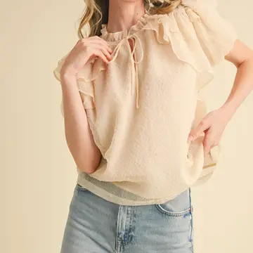 Layered Ruffle Bubble Sleeve Top