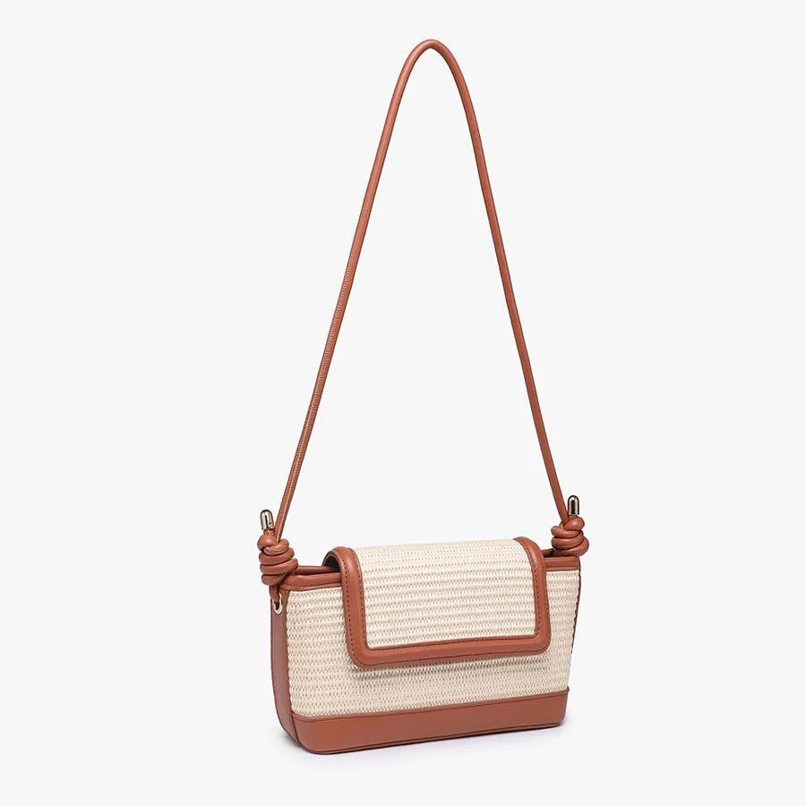 Oaklynn Straw Crossbody w/ Twisted Strap & Snap Closure