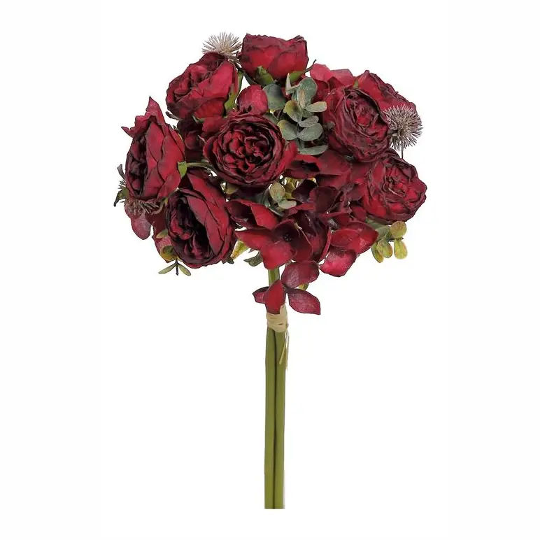 Rose & Blossom Bundle 13", Burgundy.