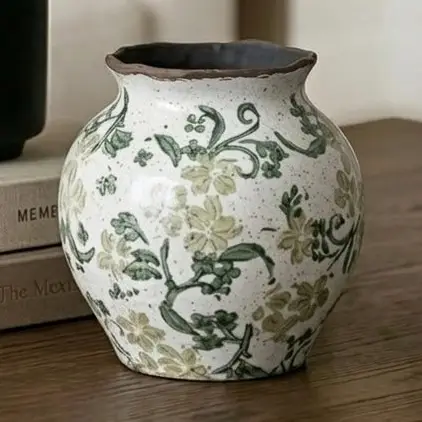 Green Floral Vase