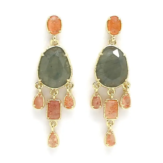 Labradorite Stone Dangle Earrings