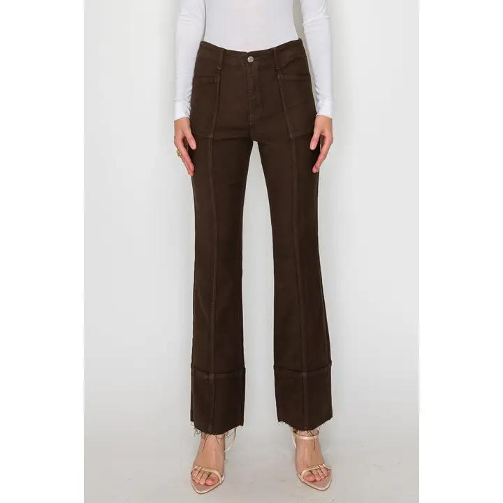 High Rise Tummy Control Palooza Pants - Rich Chocolate Brown