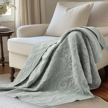 Helena Sage Quilted Throw