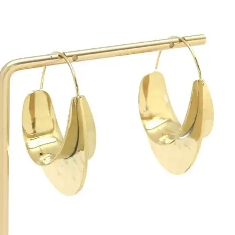 Classy Gold Moon Style Hoop Earrings