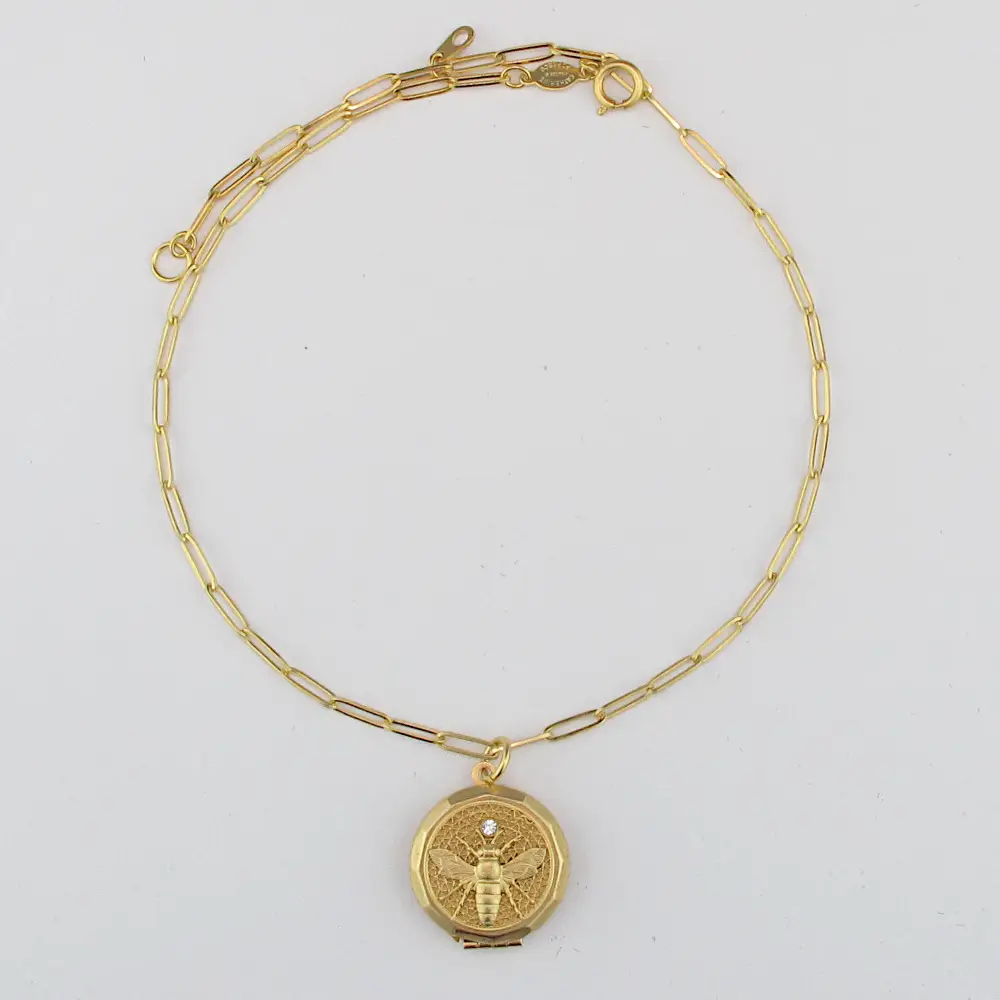 Golden Flyer Locket Necklace