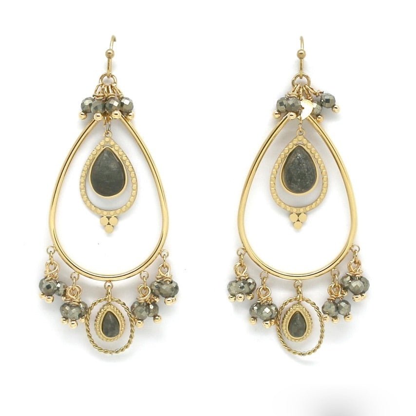 Pyrite Mini Drops Dangle Earrings