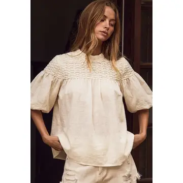 Bubble Sleeve Blouse Off White