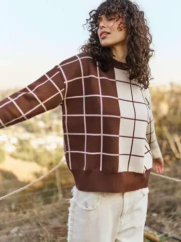 Casual Plaid Sweater