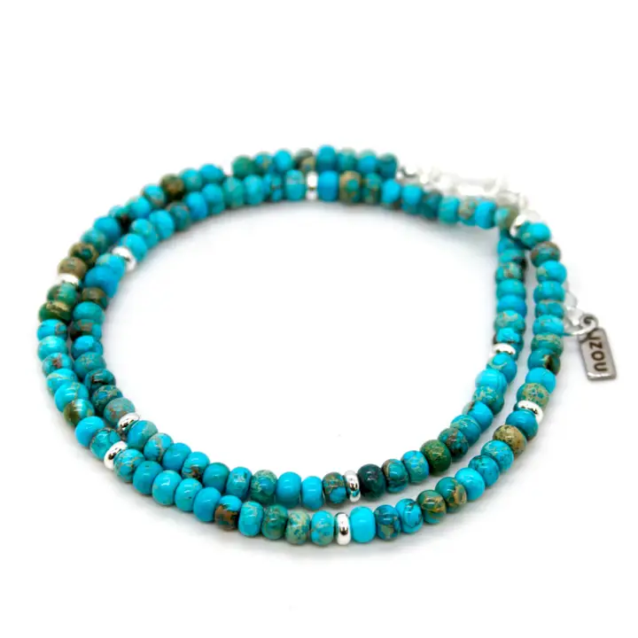 Turquoise Jasper + Silver Necklace