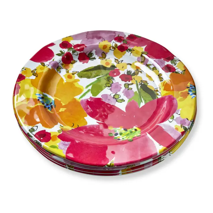 Springtime Floral Melamine Dinner Plates