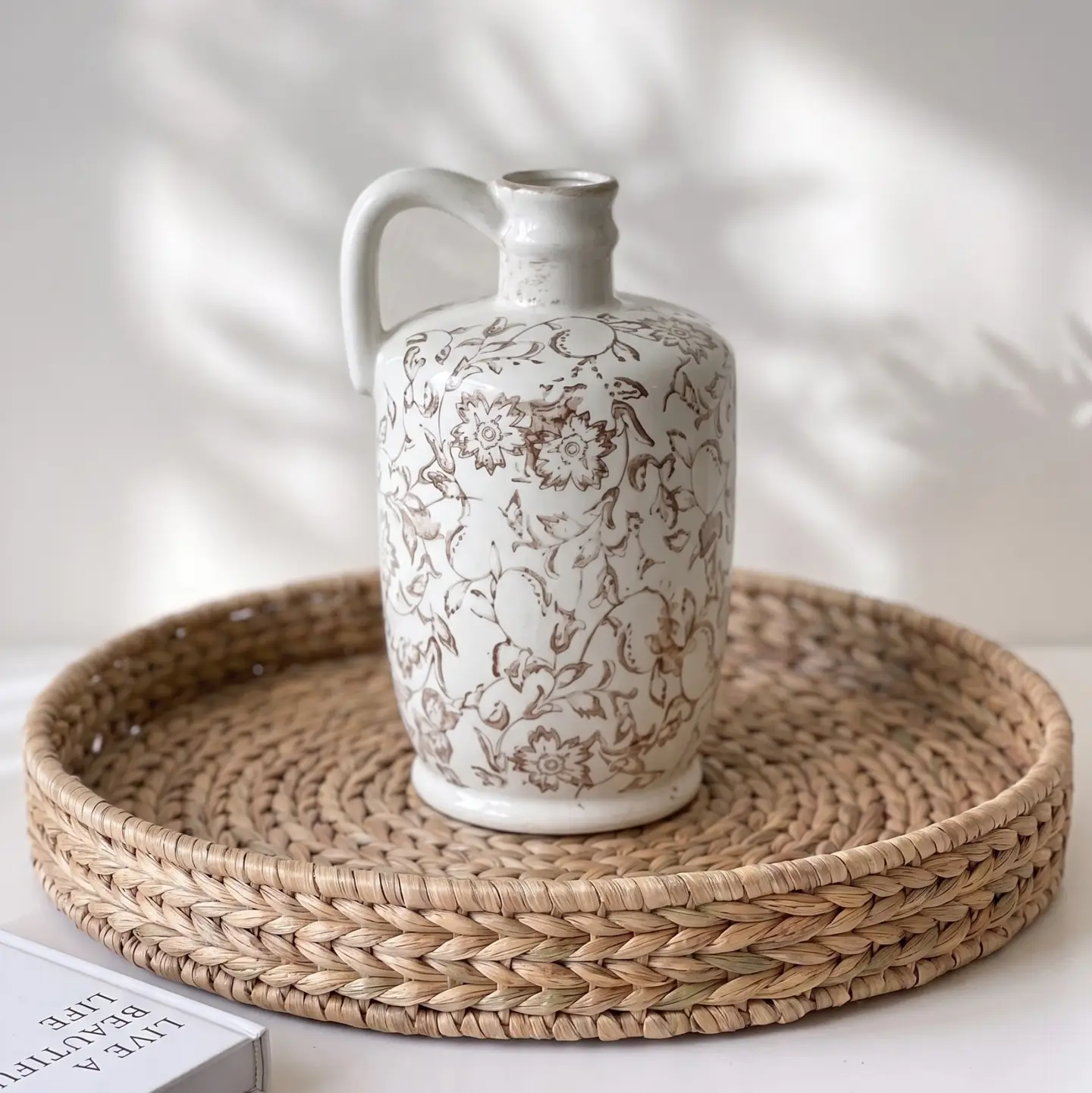 Heirloom Pattern Handled Vase