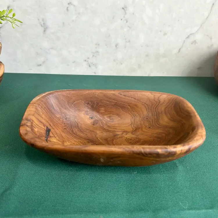 Salvaged Teak Root Oval Rustic Bowl - Small