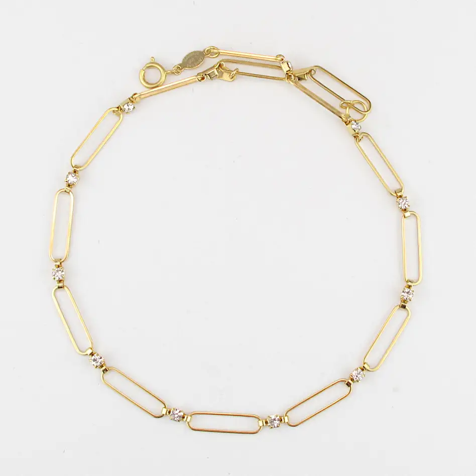 Paperclip Chain Crystal Necklace