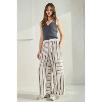 Striped Wide Leg Palazzo Pants