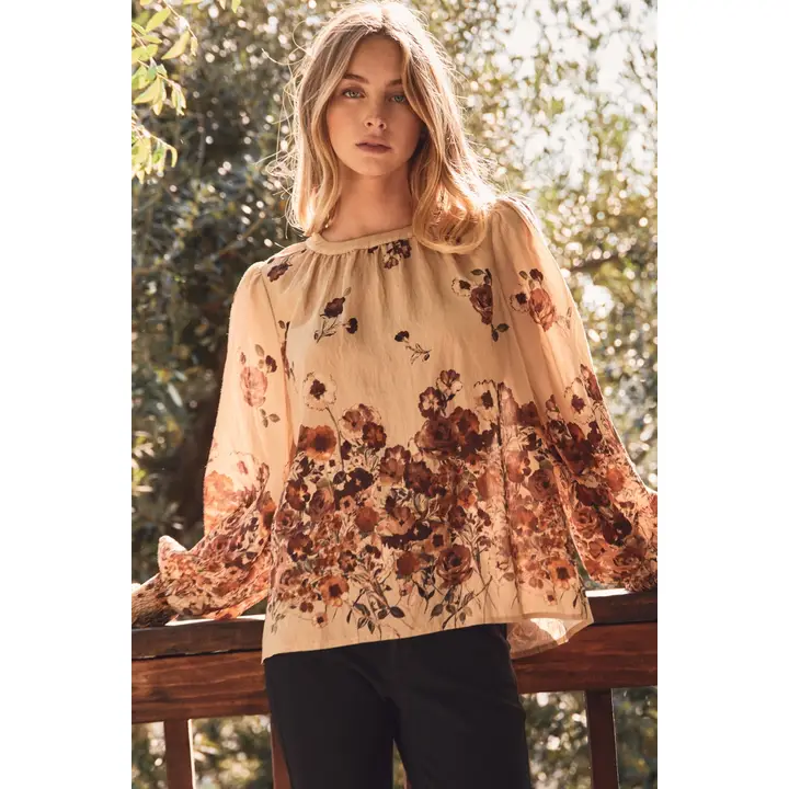 Autumn Garden Floral Blouse