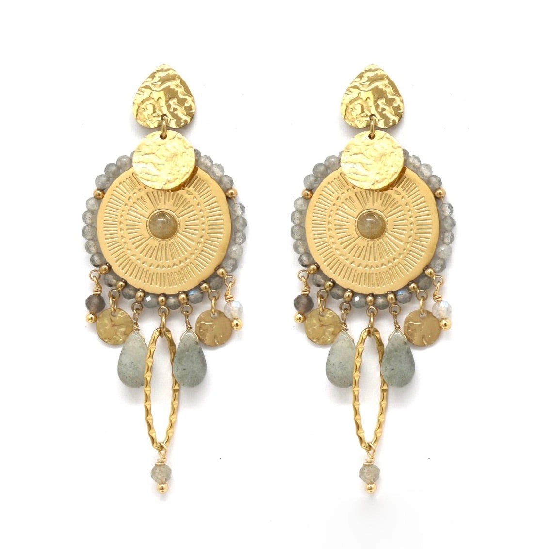 Labradorite Sunshine Dangle Earrings