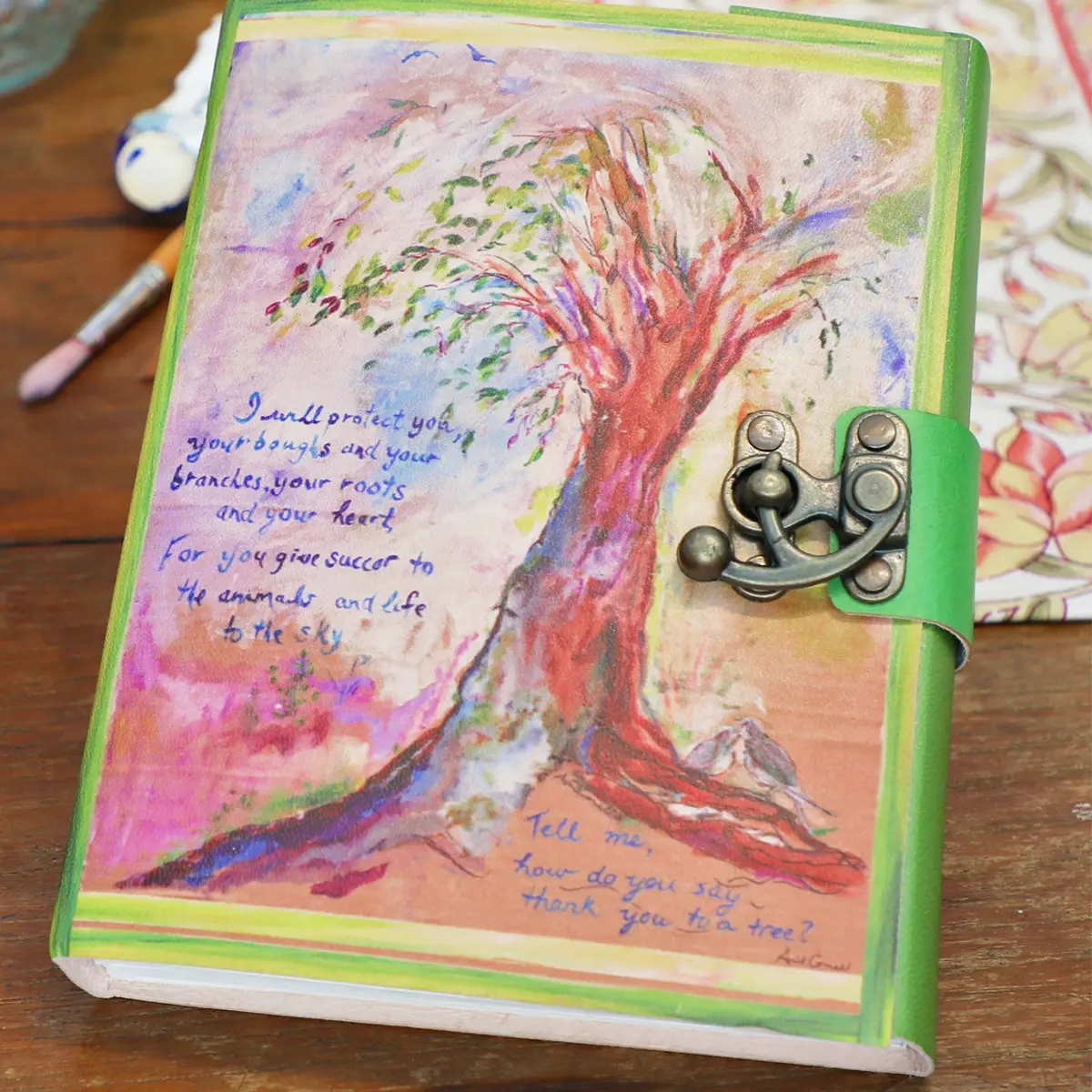 Thank You To A Tree Leather Journal - Multi