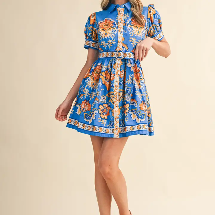 Floral Paisley Mini Dress