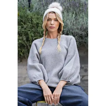 Balloon Sleeve Knit Sweater
