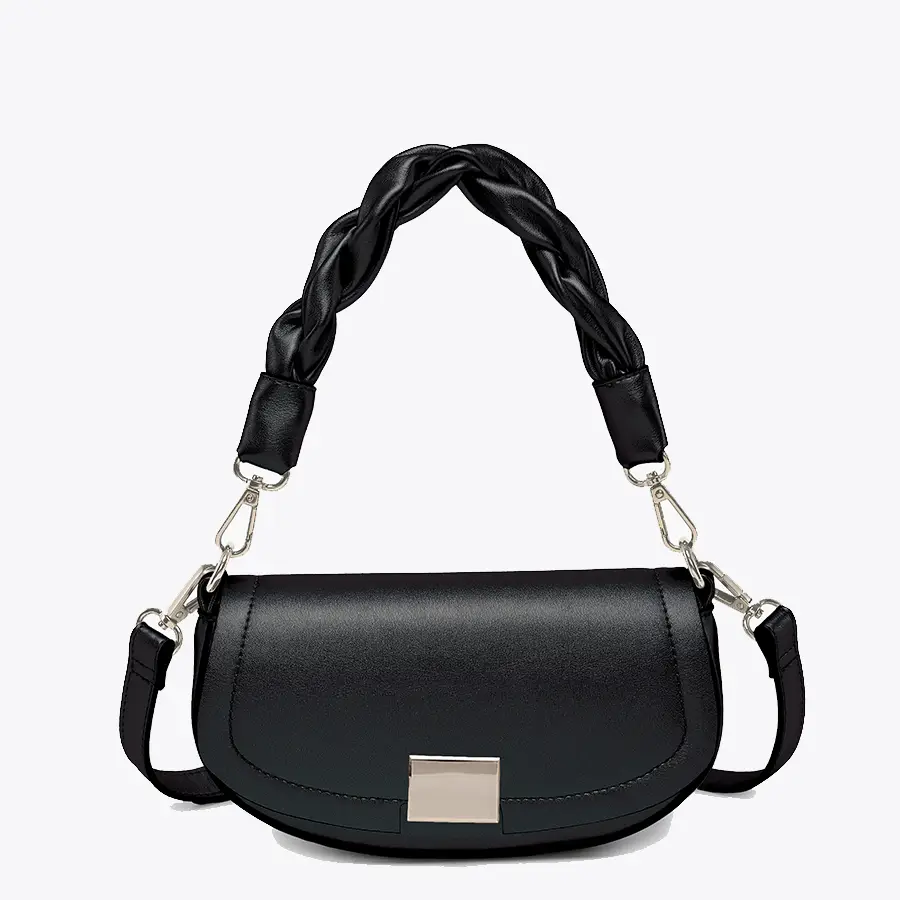 Nylah Flapover Crossbody w/ Woven Strap