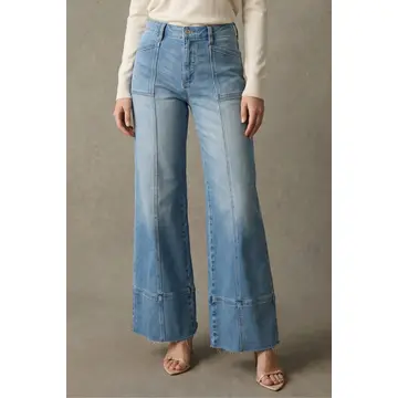 High Rise Tummy Control Palazzo Jeans