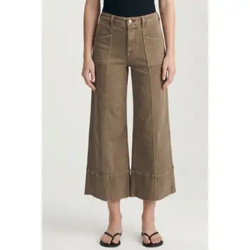 Tummy Control High Rise Slim Crop Palazzo Jeans