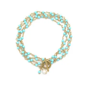 Long Turquoise Chain Necklace