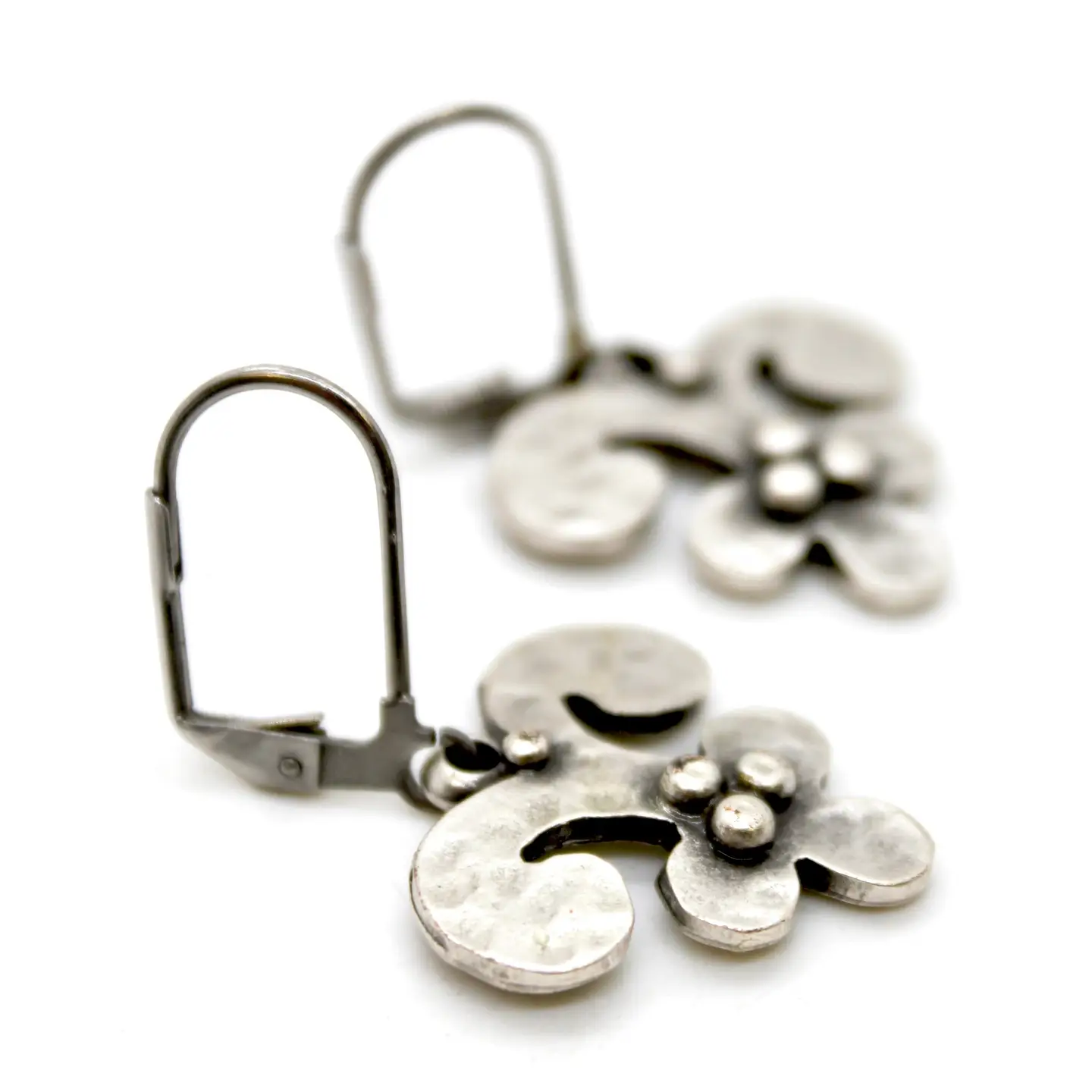 Artsy Silver Charm Earrings