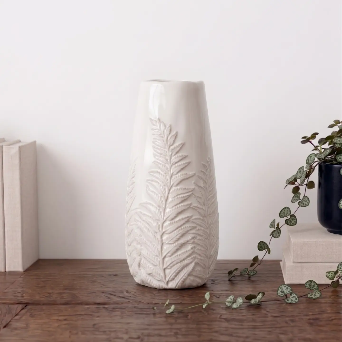 White Fern Vase