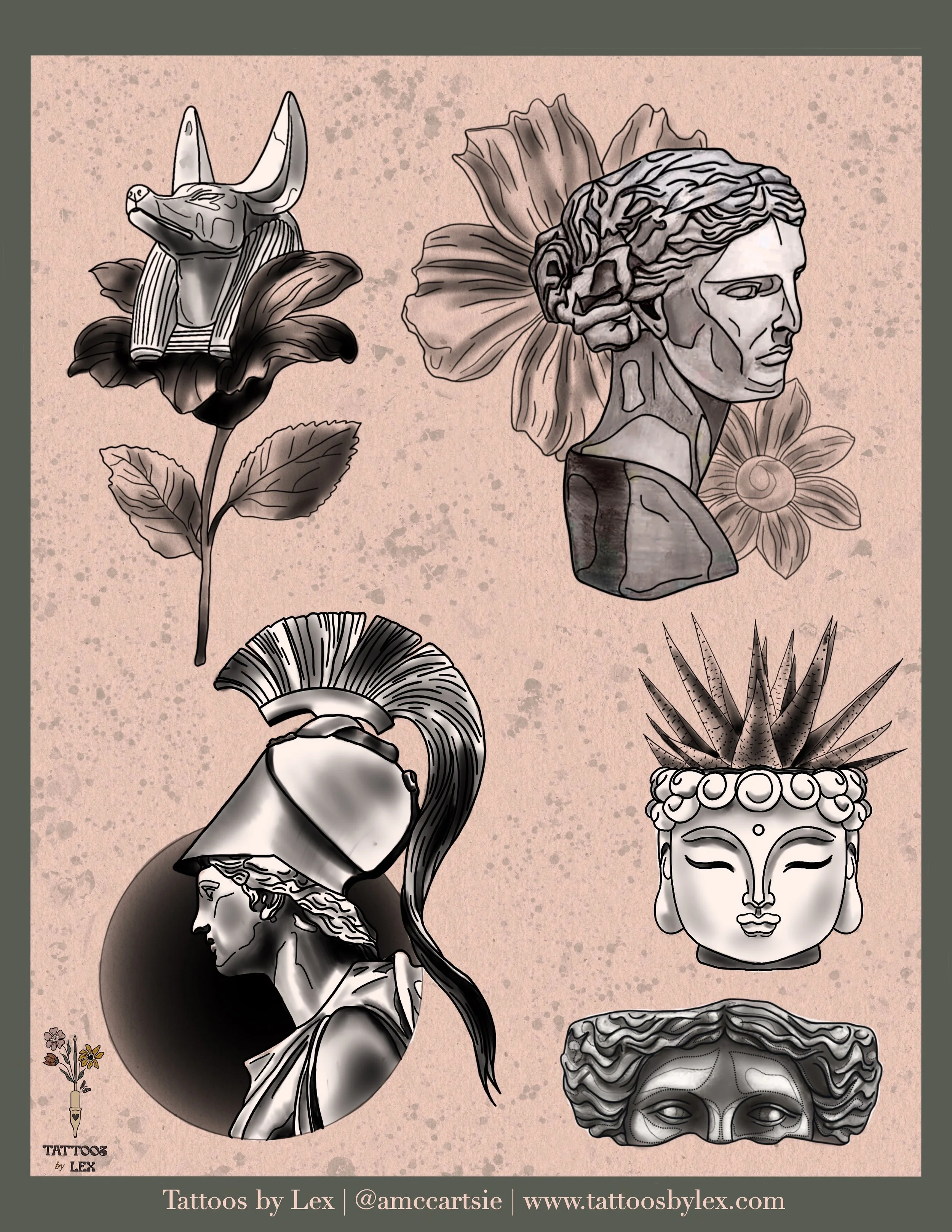 Full Color or Blacks & Greys - Statue Inspired