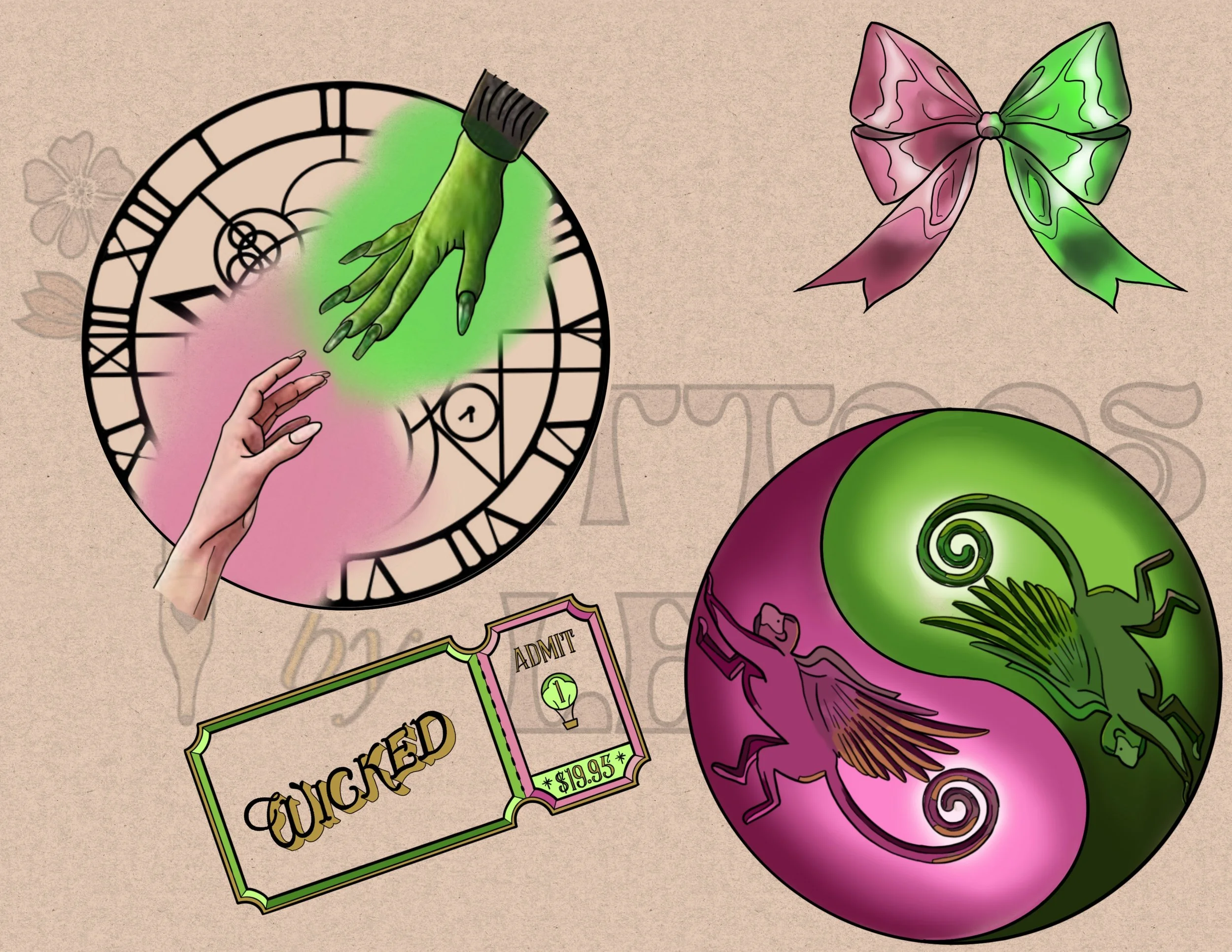 Full Color (preferred) or Blacks & Greys - Wicked Inspired