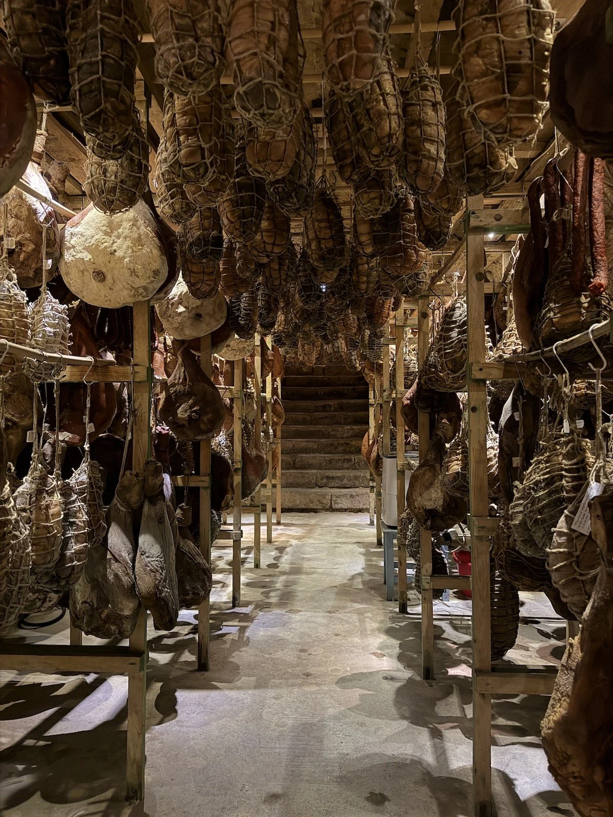 Hidden ham cellar in Etyek, Hungary